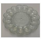 Vintage Indiana Crystal Glass Hobnail Deviled Egg Plate/Serving Tray 11"