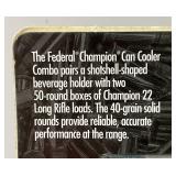 100 Rounds Of Federal Ammunition 22LR With Shotgun Shell Can Cooler (New)