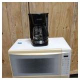 microwave and coffee pot