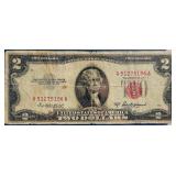 1953 United States $2 "RED SEAL" Banknote | Serial Number A 51275196 A