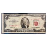1953 United States $2 "RED SEAL" Banknote  | Serial Number A63864098A