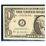 2021 United States $1 *CONSECUTIVE STAR NOTE* GREEN | Serial Numbers J00209332 J00209333 J00209334