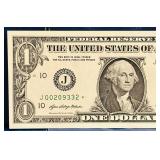 2021 United States $1 *CONSECUTIVE STAR NOTE* GREEN | Serial Numbers J00209332 J00209333 J00209334