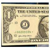 2021 United States $1 *CONSECUTIVE STAR NOTE* GREEN | Serial Numbers J00209332 J00209333 J00209334