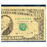 1988A $10 Banknote Federal Reserve Note | 2021 United States $5 Federal Reserve GREEN "STAR NOTE"