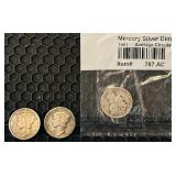 Mercury Dimes - Qty 3  | 1942 | 1940 | 1941