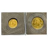 24K gold-plated Coin Set: 2000 Lincoln Memorial Cent | 2000 United States Jefferson Nickel | United States Roosevelt Dime | United States State Quarters: 2000 Massachusetts 2008 New Mexico  2008 Oklah