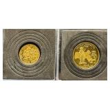 24K gold-plated Coin Set: 2000 Lincoln Memorial Cent | 2000 United States Jefferson Nickel | United States Roosevelt Dime | United States State Quarters: 2000 Massachusetts 2008 New Mexico  2008 Oklah