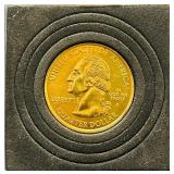 24K gold-plated Coin Set: 2000 Lincoln Memorial Cent | 2000 United States Jefferson Nickel | United States Roosevelt Dime | United States State Quarters: 2000 Massachusetts 2008 New Mexico  2008 Oklah