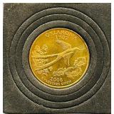 24K gold-plated Coin Set: 2000 Lincoln Memorial Cent | 2000 United States Jefferson Nickel | United States Roosevelt Dime | United States State Quarters: 2000 Massachusetts 2008 New Mexico  2008 Oklah
