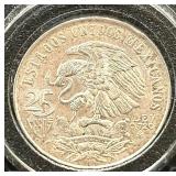 1968 Mexico 25 Pesos Silver Coin Commemorating the XIX Olympic Games held in Mexico City