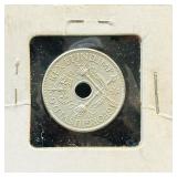 1938 Territory of New Guinea One Shilling Coin 92.5% Silver
