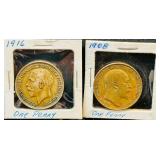 Assorted British and World Coins from the late 19th and early 20th centuries, including Gold British Sovereigns