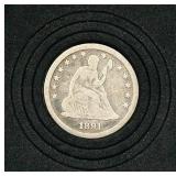 1891 United States Seated Liberty Quarter