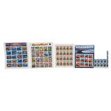 Vintage and Antique Stamp Collection - Qty 4 | "American Advances in Aviation" | "Legends of Baseball" | Mahogany Speedboats | Eddie Rickenbacker, an aviation pioneer.