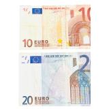 Euro Banknotes - Total 80 Euros | 50 Euro Banknote | 10 Euro Banknote | 20 Euro Banknote