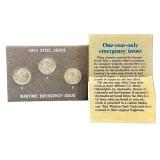 1943 U.S. Steel Cents | Emergency Wartime Issue Struck in Zinc-Coated Steel to Conserve Copper for Ammunition Production during World War II.