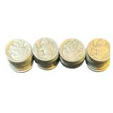 United States Buffalo Nickels (Indian Head Nickels) Minted between 1913 and 1938 - Qty 39 | ** NO DATES