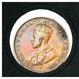1917 Australian One Penny featuring King George V