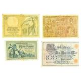 German Imperial Treasury Notes (Reichskassenscheine) Early 20th Century Rare German Currency | German 20 Mark Darlehnskassenschein Banknote |1908 100 Mark Reichsbank Note | 1904 German Five Mark |1906