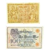 German Imperial Treasury Notes (Reichskassenscheine) Early 20th Century Rare German Currency | German 20 Mark Darlehnskassenschein Banknote |1908 100 Mark Reichsbank Note | 1904 German Five Mark |1906