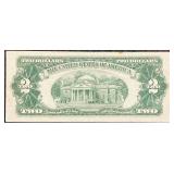 1953 United States $2 "RED SEAL" Banknote  | Serial Number A63864098A