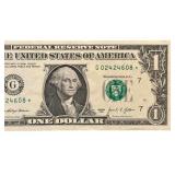 2017A US $1 Federal Reserve "STAR NOTE" | Serial Number G 03818484 | G 02424608