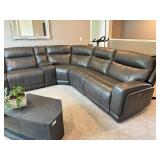 Gilman Creek Leather Power Reclining Sectional With Power Headrests