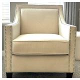 Jofran Luca-ch-ivory Ivory Accent Chair with Nailhead Trim #1