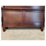 Sleigh Bed Frame With Side Rails & Slats