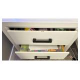 White Bedroom Set With Dresser, 2 Nightstands & New Mirror