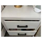White Bedroom Set With Dresser, 2 Nightstands & New Mirror