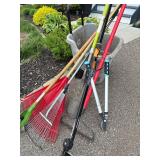 Suncast Multi-Purpose Cart With Fiskars Lopper & Assorted Garden Tools