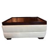 Leather Chair, Ottoman & Pillow Set