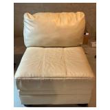 Leather Chair, Ottoman & Pillow Set