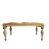 Heavy Metal Top Table With Marble-Style Top