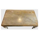 Heavy Metal Top Table With Marble-Style Top
