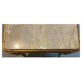 Heavy Metal Top Table With Marble-Style Top