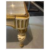 Heavy Metal Top Table With Marble-Style Top