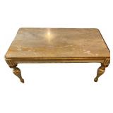 Heavy Metal Top Table With Marble-Style Top