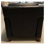 Black Leather Club Chair With Ottoman
