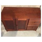 Concealed Wood Desk With Cabinet Doors & Drawers