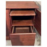 Concealed Wood Desk With Cabinet Doors & Drawers
