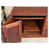 Concealed Wood Desk With Cabinet Doors & Drawers