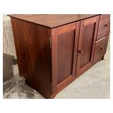 Concealed Wood Desk With Cabinet Doors & Drawers