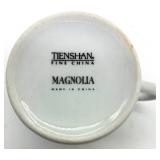 Tienshan Magnolia Cup & Saucer Set of 2 with Faux Floral
