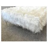 Coaster Mid Century Style Faux Fur Ottoman & 2 Pillows