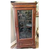 Wood Wine Cabinet With Iron Door