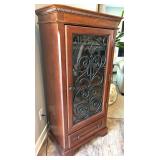 Wood Wine Cabinet With Iron Door