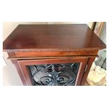 Wood Wine Cabinet With Iron Door